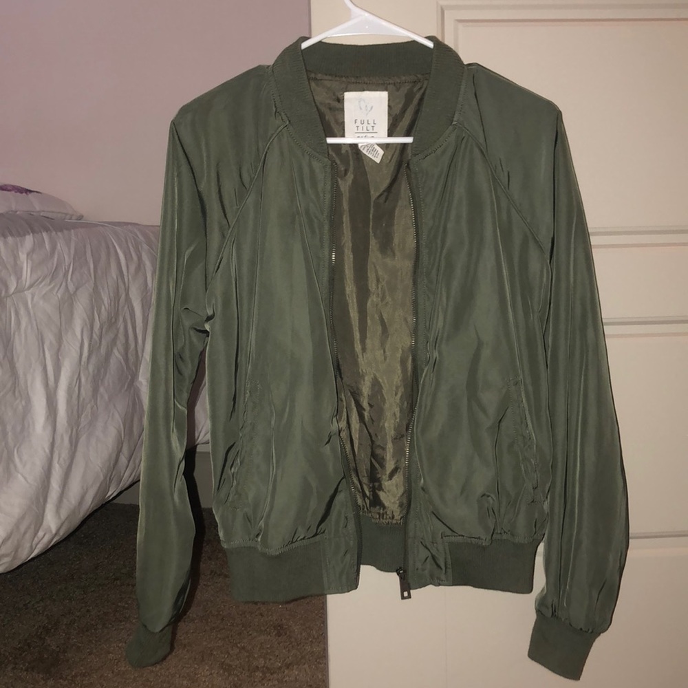 Olive green bomber jacket